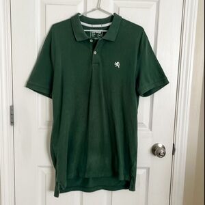 Green Stretch Pique Polo Shirt | Express | Size Medium